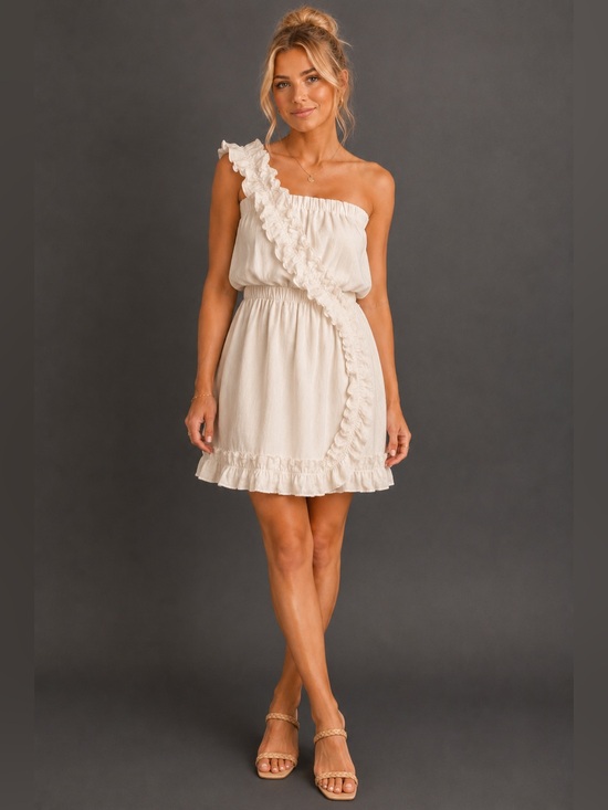 Patterson J. Kincaid Dresses & Skirts - The Man Repeller x PJK White One Shoulder Ruffle Mini Dress Medium